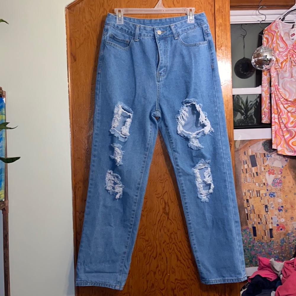 Shein distressed mom jeans